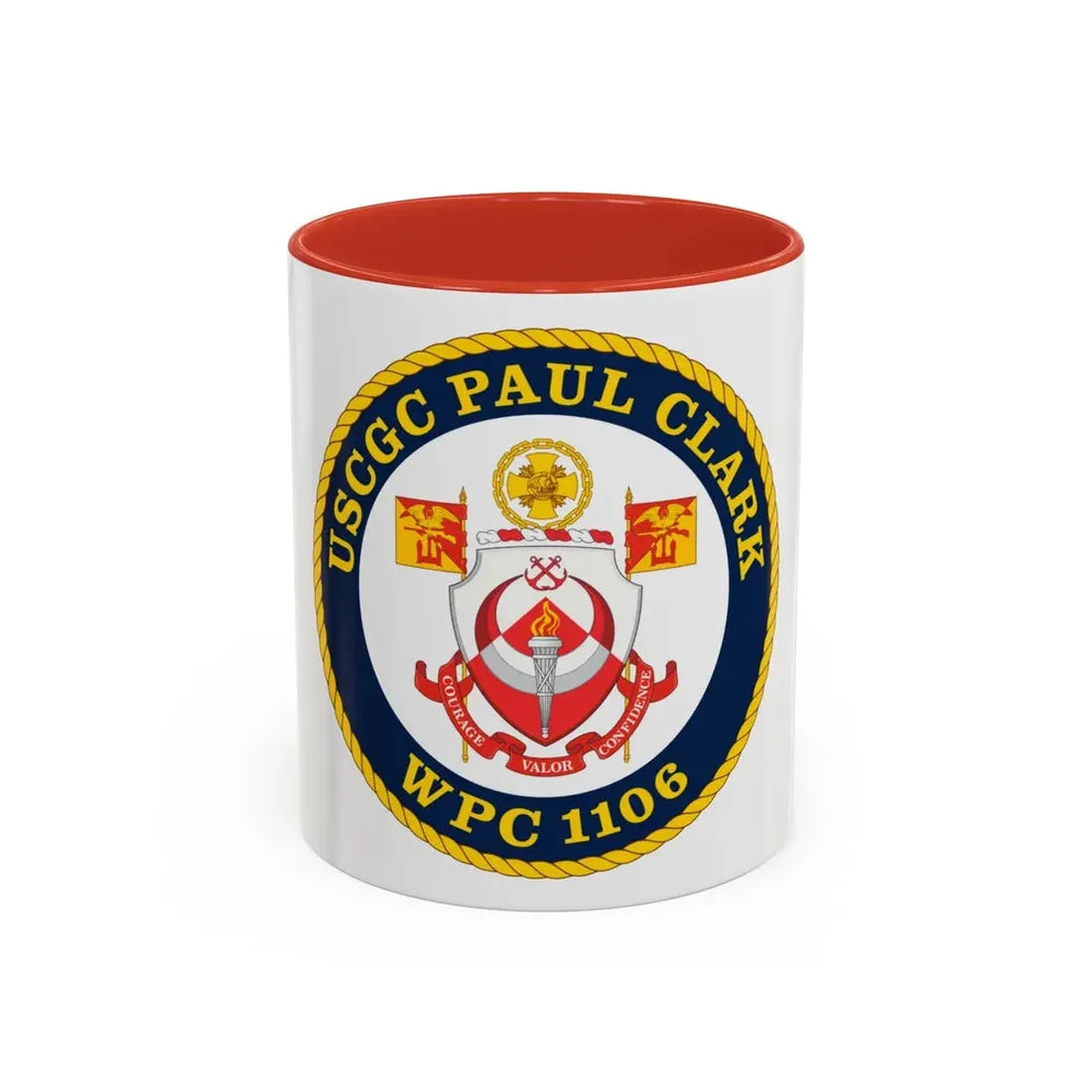 USCGC Paul Clark WPC 1106 (U.S. Coast Guard) Accent Coffee Mug 11oz Red - Go Mug Yourself