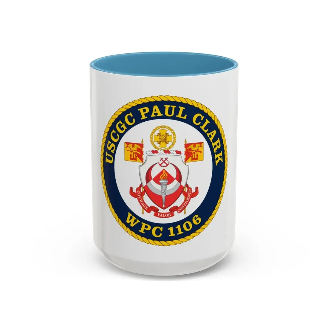 USCGC Paul Clark WPC 1106 (U.S. Coast Guard) Accent Coffee Mug 15oz Light Blue - Go Mug Yourself