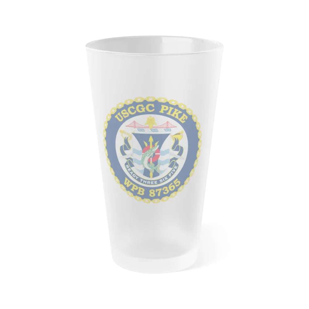 USCGC Pike WPB 87365 (U.S. Coast Guard) Frosted Pint Glass 16oz-Go Mug Yourself