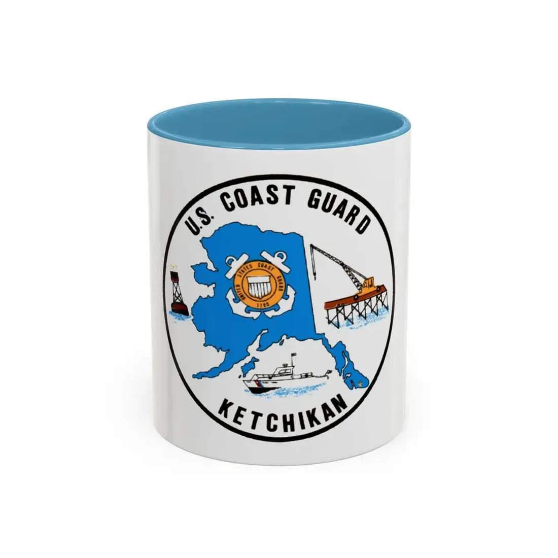 USCGC Planetree WLB 307 (U.S. Coast Guard) Accent Coffee Mug 11oz Light Blue - Go Mug Yourself