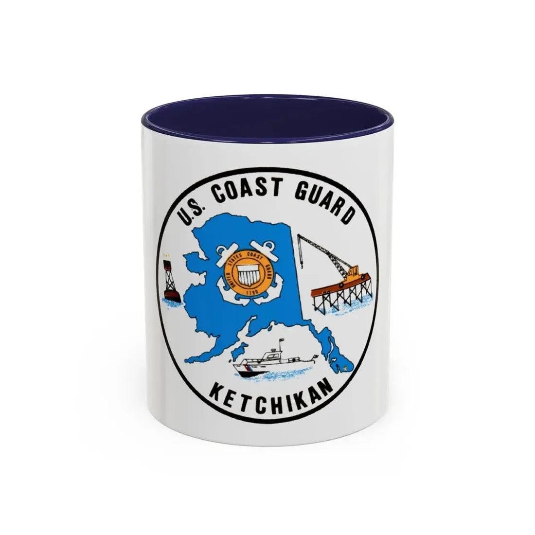 USCGC Planetree WLB 307 (U.S. Coast Guard) Accent Coffee Mug 11oz Navy - Go Mug Yourself
