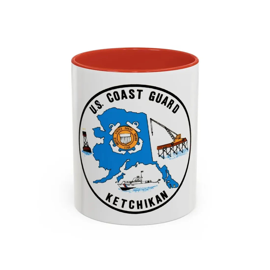USCGC Planetree WLB 307 (U.S. Coast Guard) Accent Coffee Mug 11oz Red - Go Mug Yourself