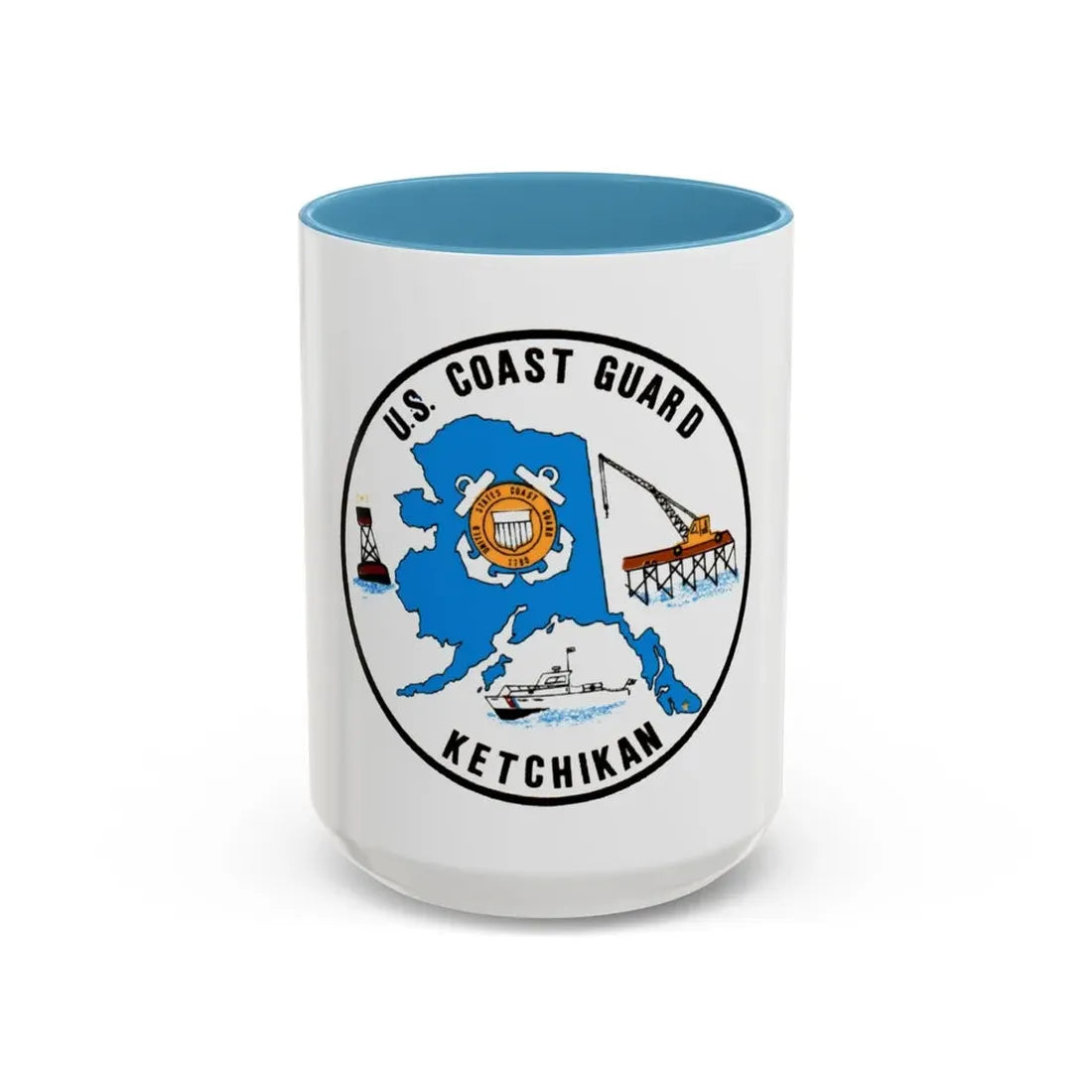 USCGC Planetree WLB 307 (U.S. Coast Guard) Accent Coffee Mug 15oz Light Blue - Go Mug Yourself