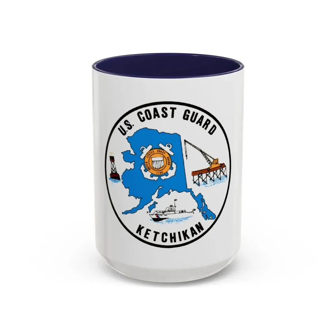 USCGC Planetree WLB 307 (U.S. Coast Guard) Accent Coffee Mug 15oz Navy - Go Mug Yourself