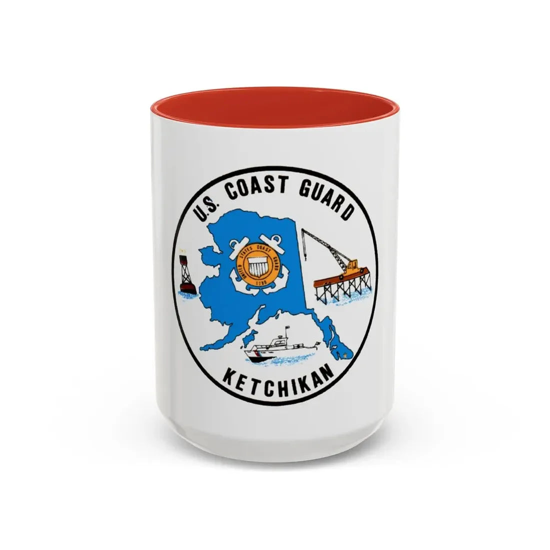 USCGC Planetree WLB 307 (U.S. Coast Guard) Accent Coffee Mug 15oz Red - Go Mug Yourself