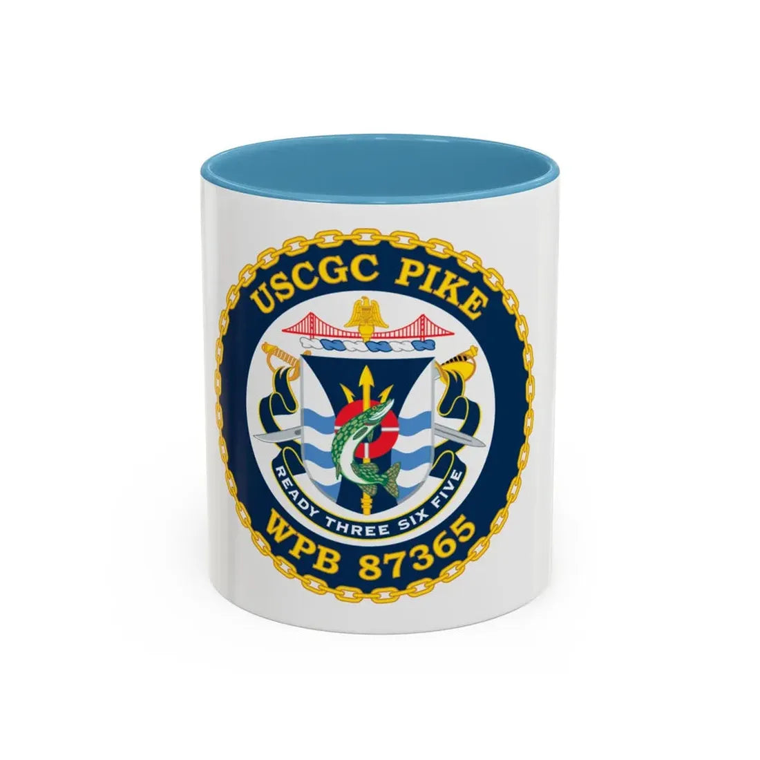 USCGC Plke WPB 87365 NEW 2010 (U.S. Coast Guard) Accent Coffee Mug 11oz Light Blue - Go Mug Yourself