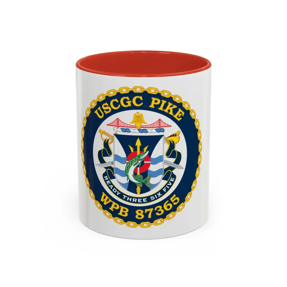 USCGC Plke WPB 87365 NEW 2010 (U.S. Coast Guard) Accent Coffee Mug 11oz Red - Go Mug Yourself