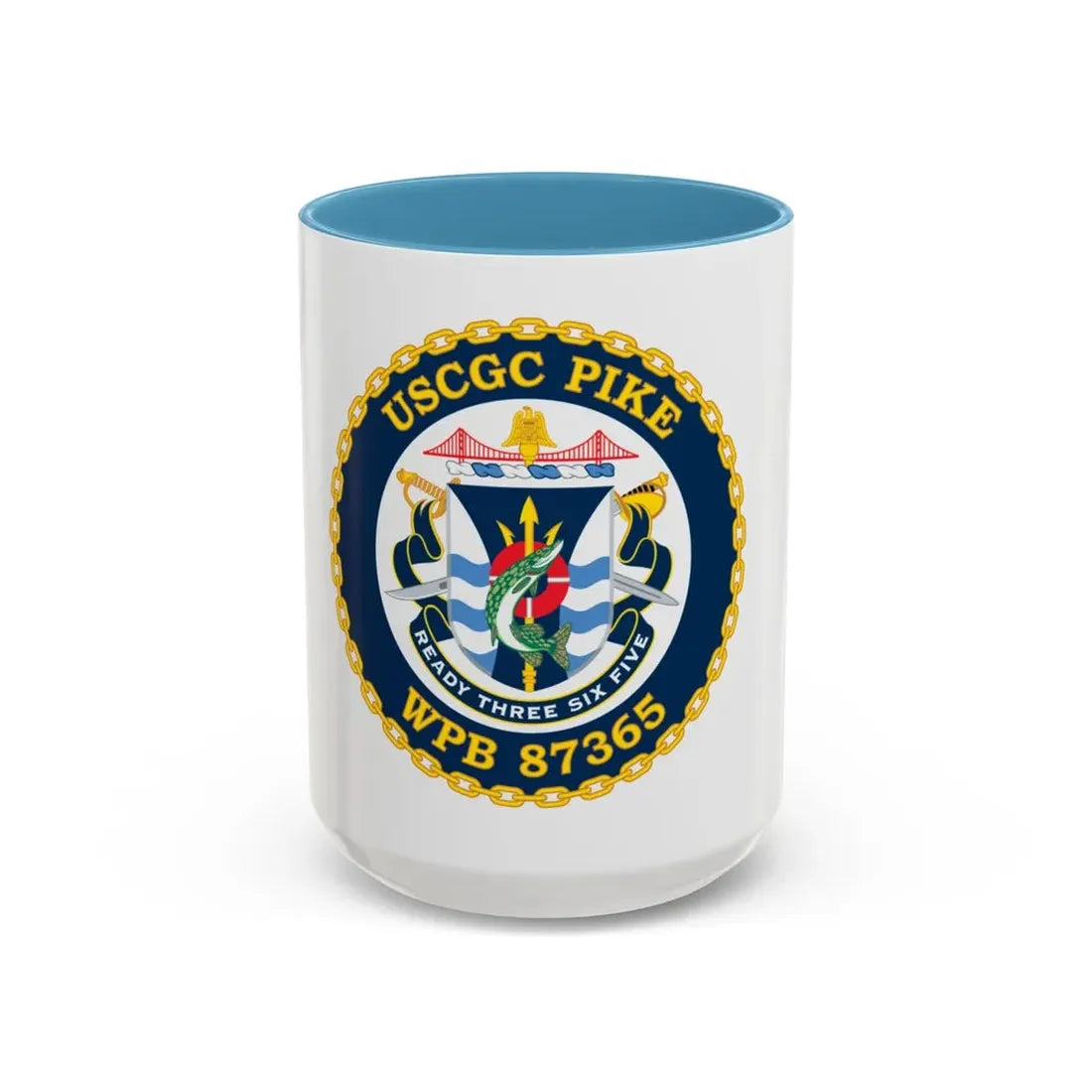 USCGC Plke WPB 87365 NEW 2010 (U.S. Coast Guard) Accent Coffee Mug 15oz Light Blue - Go Mug Yourself