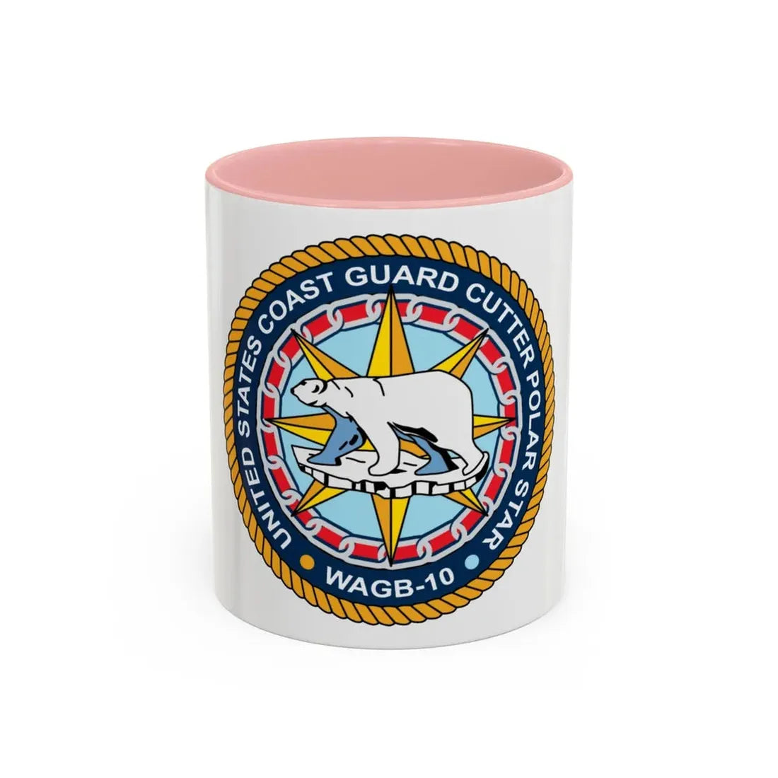USCGC Polar Star WAGB 10 (U.S. Coast Guard) Accent Coffee Mug 11oz Pink - Go Mug Yourself
