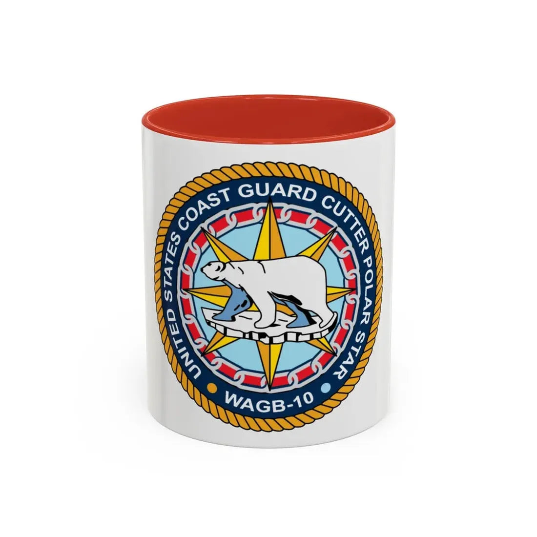 USCGC Polar Star WAGB 10 (U.S. Coast Guard) Accent Coffee Mug 11oz Red - Go Mug Yourself