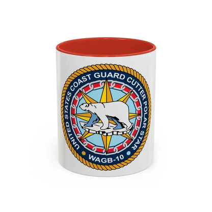 USCGC Polar Star WAGB 10 (U.S. Coast Guard) Accent Coffee Mug 11oz Red - Go Mug Yourself