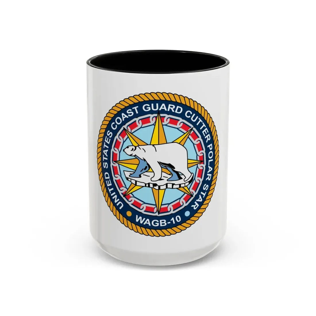 USCGC Polar Star WAGB 10 (U.S. Coast Guard) Accent Coffee Mug 15oz Black - Go Mug Yourself