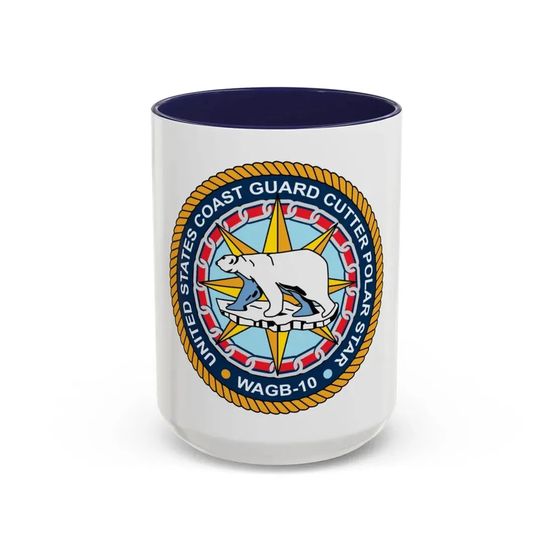 USCGC Polar Star WAGB 10 (U.S. Coast Guard) Accent Coffee Mug 15oz Navy - Go Mug Yourself