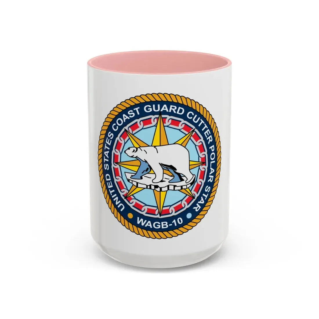 USCGC Polar Star WAGB 10 (U.S. Coast Guard) Accent Coffee Mug 15oz Pink - Go Mug Yourself
