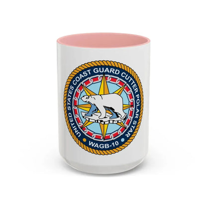 USCGC Polar Star WAGB 10 (U.S. Coast Guard) Accent Coffee Mug 15oz Pink - Go Mug Yourself