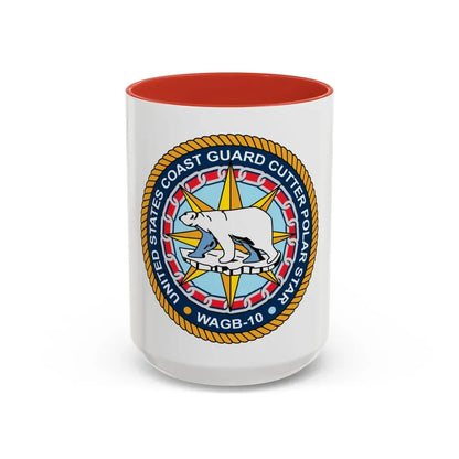 USCGC Polar Star WAGB 10 (U.S. Coast Guard) Accent Coffee Mug 15oz Red - Go Mug Yourself