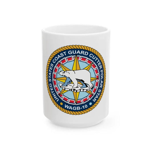 USCGC Polar Star WAGB 10 (U.S. Coast Guard) White Coffee Mug 15oz - Go Mug Yourself