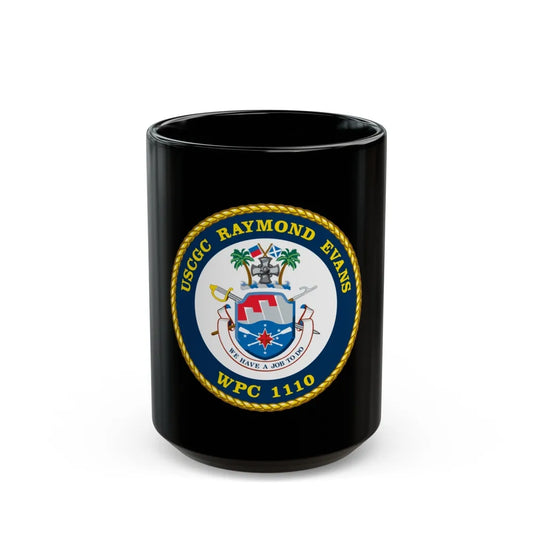 USCGC Raymond Evans WPC 1110 (U.S. Coast Guard) Black Coffee Mug-15oz-Go Mug Yourself