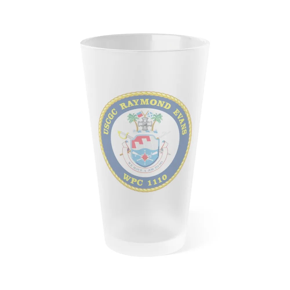 USCGC Raymond Evans WPC 1110 (U.S. Coast Guard) Frosted Pint Glass 16oz-Go Mug Yourself