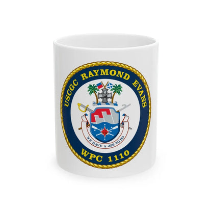 USCGC Raymond Evans WPC 1110 (U.S. Coast Guard) White Coffee Mug-11oz-Go Mug Yourself