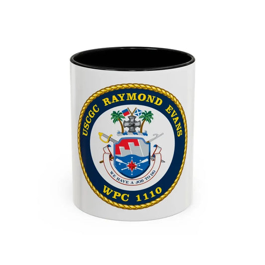 USCGC Raymond Evans WPC 1110 (U.S. Coast Guard) Accent Coffee Mug 11oz Black - Go Mug Yourself