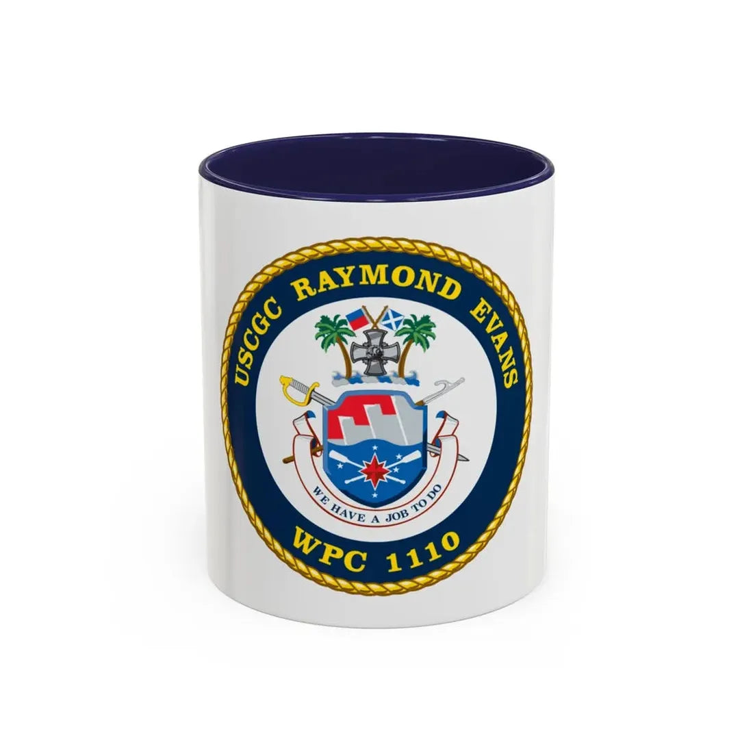 USCGC Raymond Evans WPC 1110 (U.S. Coast Guard) Accent Coffee Mug 11oz Navy - Go Mug Yourself