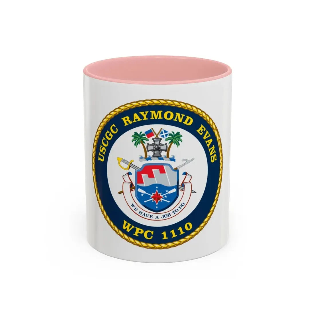 USCGC Raymond Evans WPC 1110 (U.S. Coast Guard) Accent Coffee Mug 11oz Pink - Go Mug Yourself