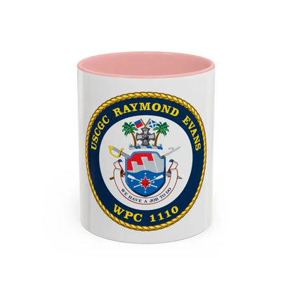 USCGC Raymond Evans WPC 1110 (U.S. Coast Guard) Accent Coffee Mug 11oz Pink - Go Mug Yourself