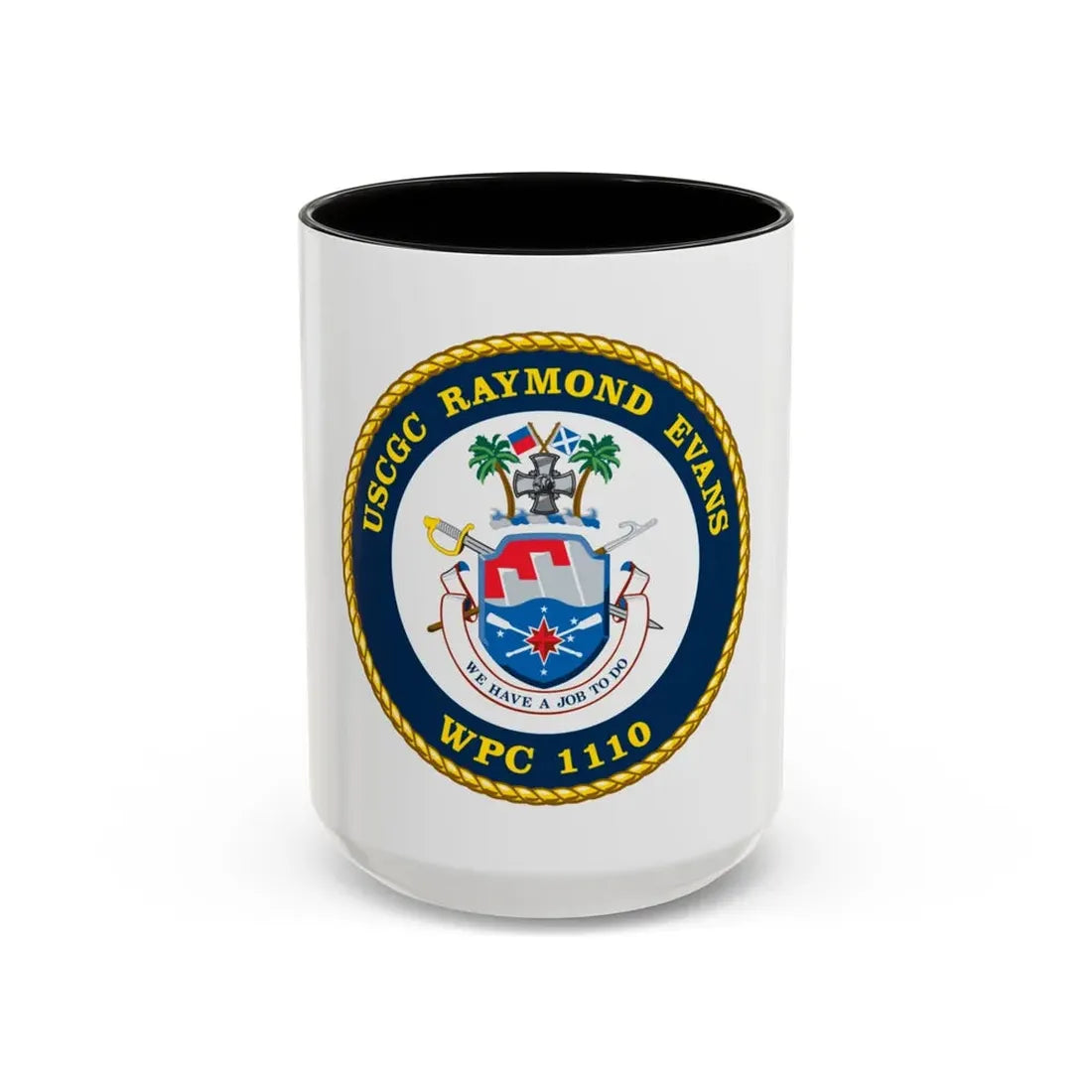 USCGC Raymond Evans WPC 1110 (U.S. Coast Guard) Accent Coffee Mug 15oz Black - Go Mug Yourself