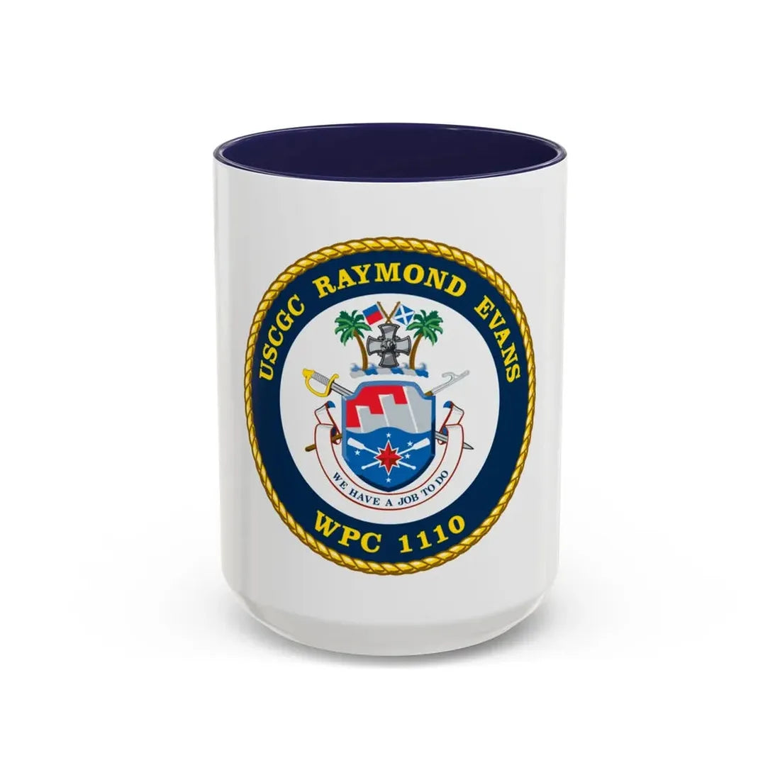 USCGC Raymond Evans WPC 1110 (U.S. Coast Guard) Accent Coffee Mug 15oz Navy - Go Mug Yourself