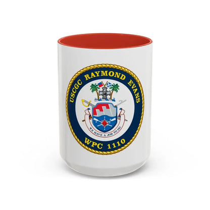 USCGC Raymond Evans WPC 1110 (U.S. Coast Guard) Accent Coffee Mug 15oz Red - Go Mug Yourself