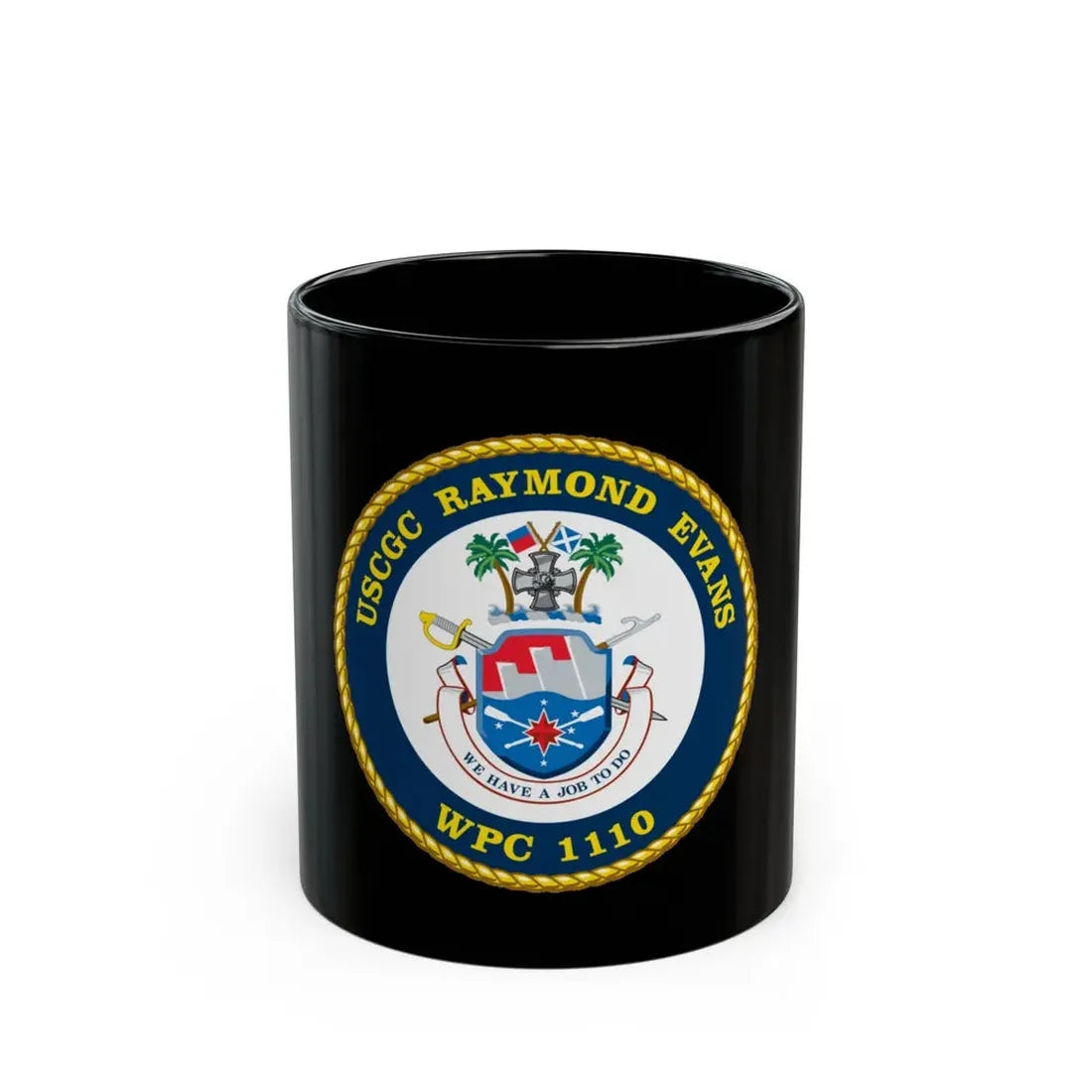 USCGC Raymond Evans WPC 1110 (U.S. Coast Guard) Black Coffee Mug 11oz - Go Mug Yourself