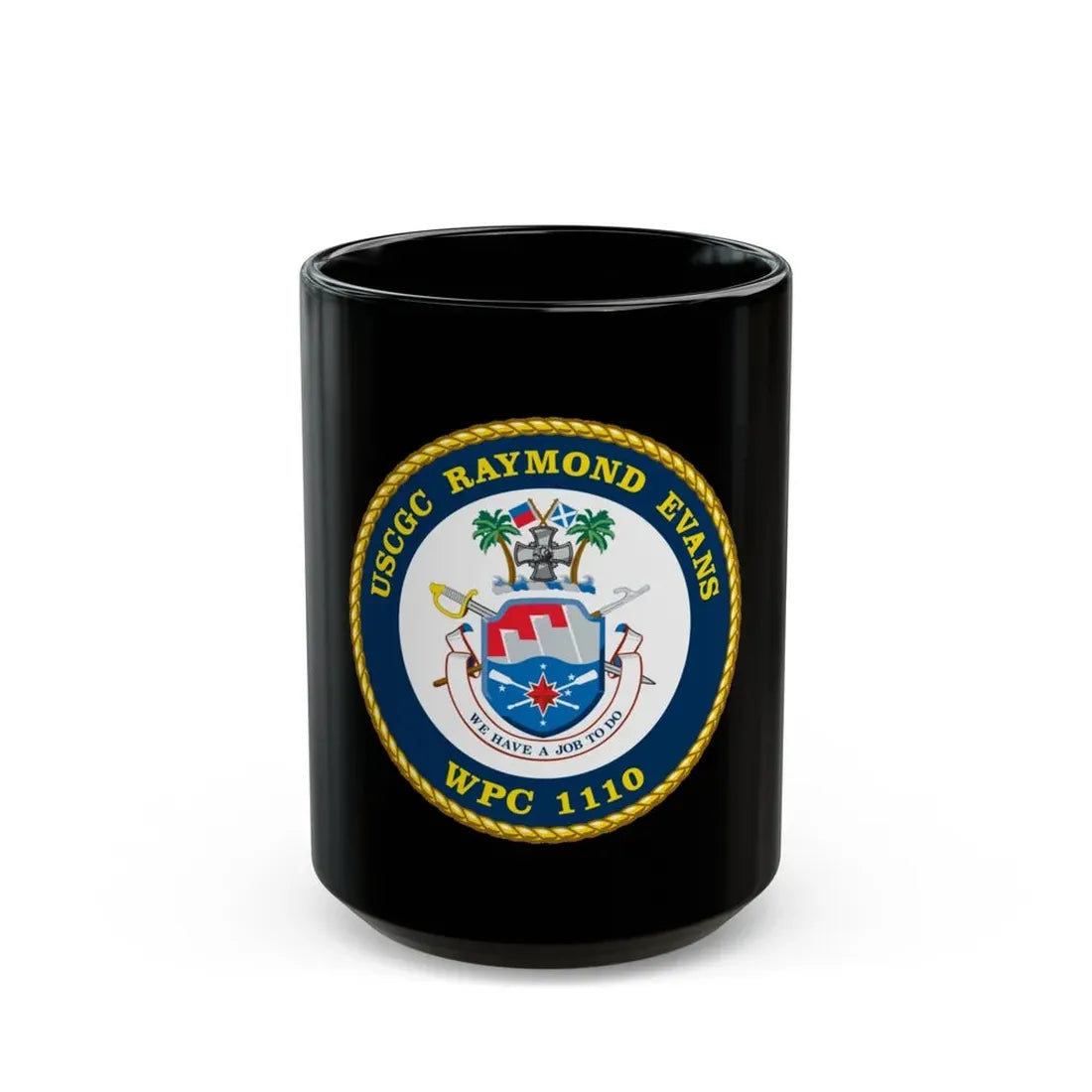 USCGC Raymond Evans WPC 1110 (U.S. Coast Guard) Black Coffee Mug 15oz - Go Mug Yourself