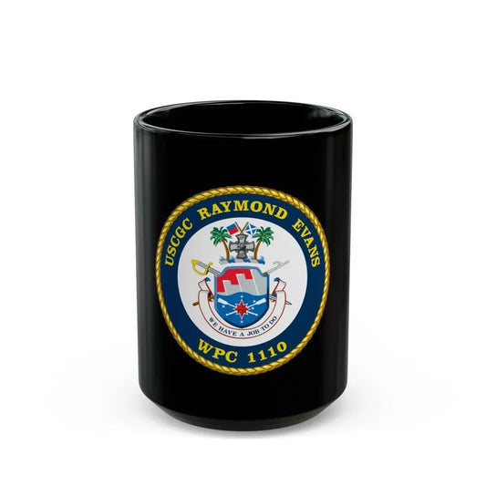 USCGC Raymond Evans WPC 1110 (U.S. Coast Guard) Black Coffee Mug 15oz - Go Mug Yourself