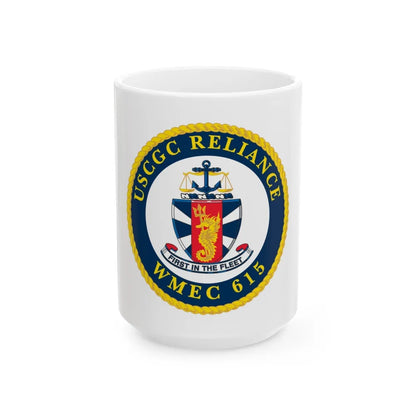 USCGC Reliance Glassware (U.S. Coast Guard) White Coffee Mug-15oz-Go Mug Yourself