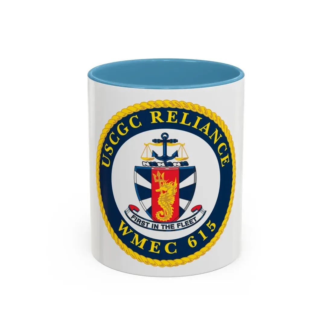 USCGC Reliance   Glassware (U.S. Coast Guard) Accent Coffee Mug 11oz Light Blue - Go Mug Yourself