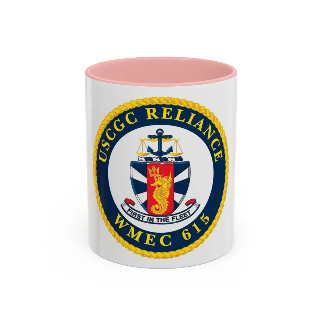 USCGC Reliance   Glassware (U.S. Coast Guard) Accent Coffee Mug 11oz Pink - Go Mug Yourself