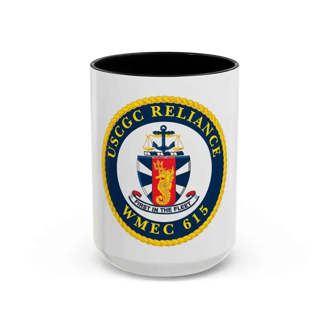 USCGC Reliance   Glassware (U.S. Coast Guard) Accent Coffee Mug 15oz Black - Go Mug Yourself