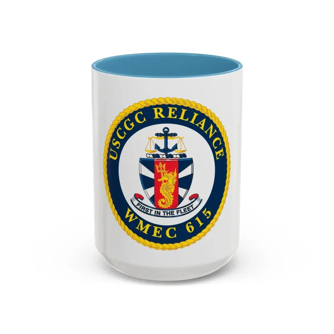USCGC Reliance   Glassware (U.S. Coast Guard) Accent Coffee Mug 15oz Light Blue - Go Mug Yourself