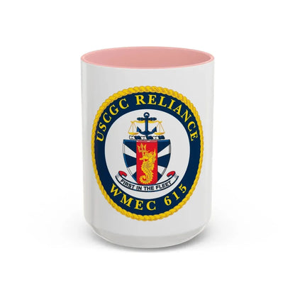 USCGC Reliance   Glassware (U.S. Coast Guard) Accent Coffee Mug 15oz Pink - Go Mug Yourself