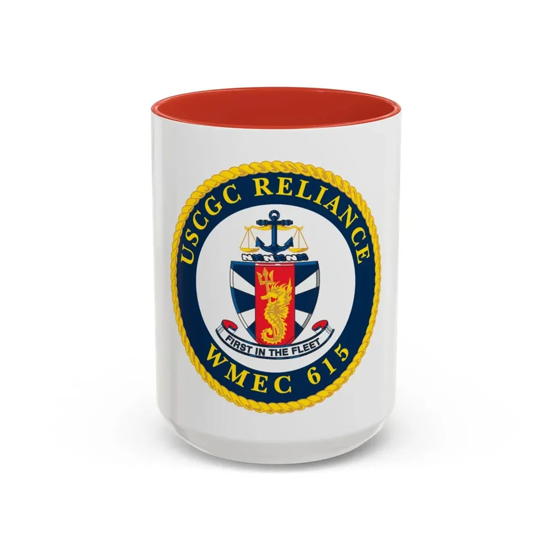 USCGC Reliance   Glassware (U.S. Coast Guard) Accent Coffee Mug 15oz Red - Go Mug Yourself