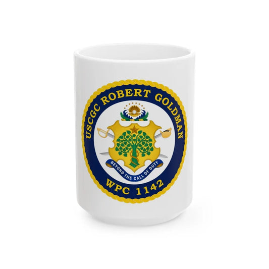 USCGC Robert Goldman WPC 1142 (U.S. Coast Guard) White Coffee Mug-15oz-Go Mug Yourself