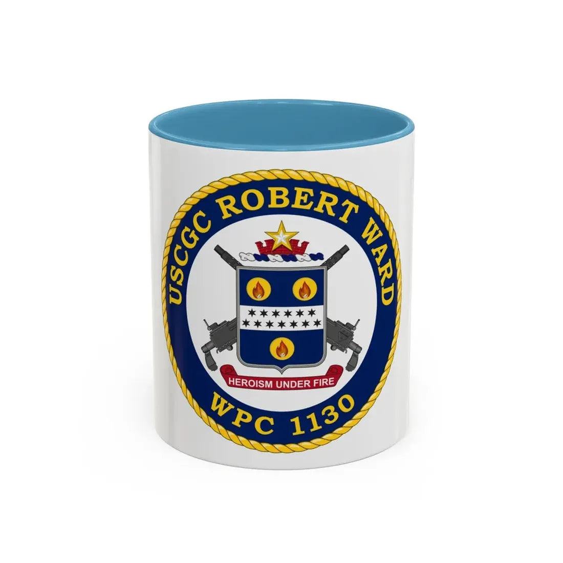 USCGC Robert Ward WPC 1130 (U.S. Coast Guard) Accent Coffee Mug 11oz Light Blue - Go Mug Yourself