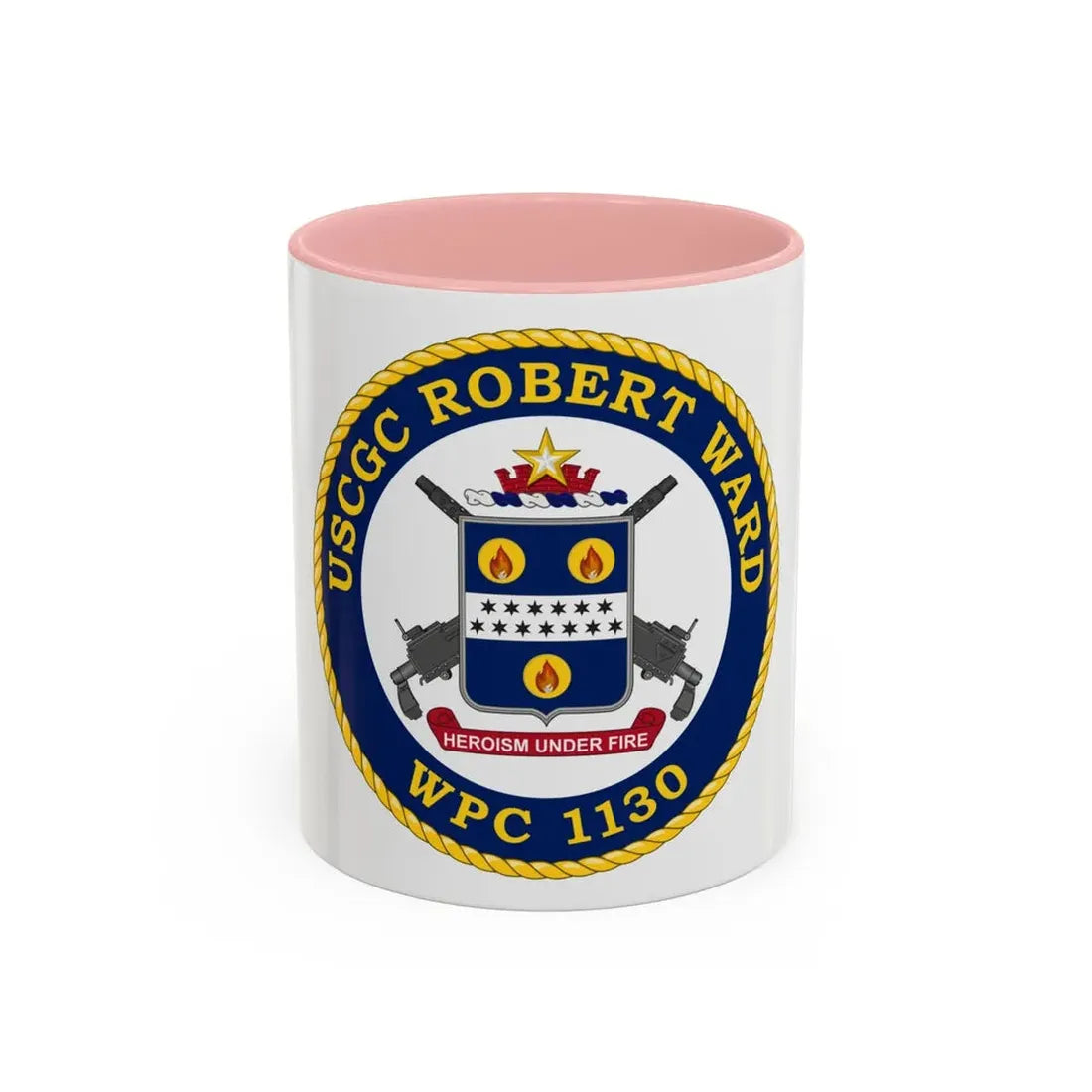 USCGC Robert Ward WPC 1130 (U.S. Coast Guard) Accent Coffee Mug 11oz Pink - Go Mug Yourself