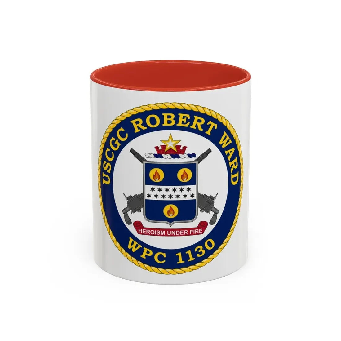 USCGC Robert Ward WPC 1130 (U.S. Coast Guard) Accent Coffee Mug 11oz Red - Go Mug Yourself