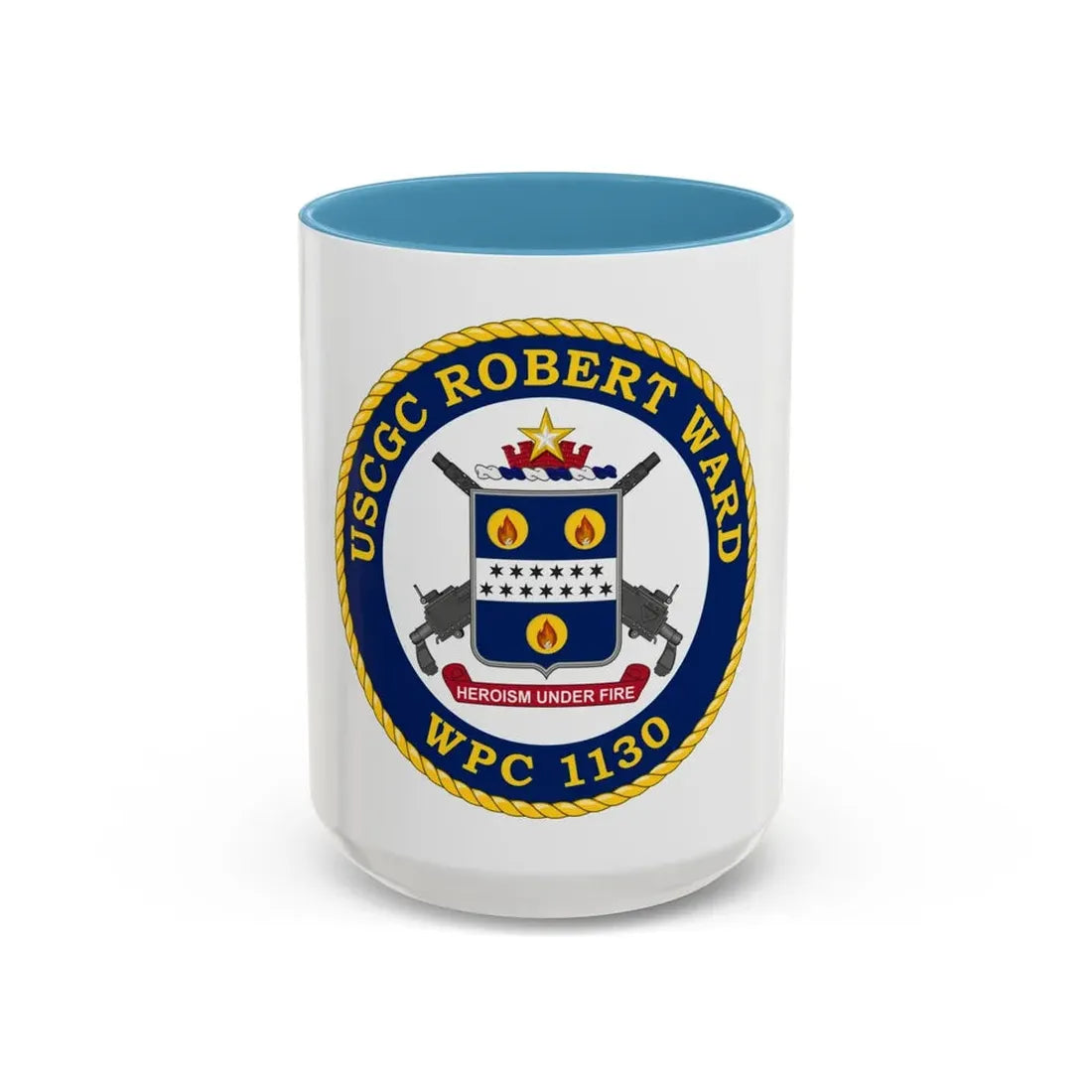 USCGC Robert Ward WPC 1130 (U.S. Coast Guard) Accent Coffee Mug 15oz Light Blue - Go Mug Yourself
