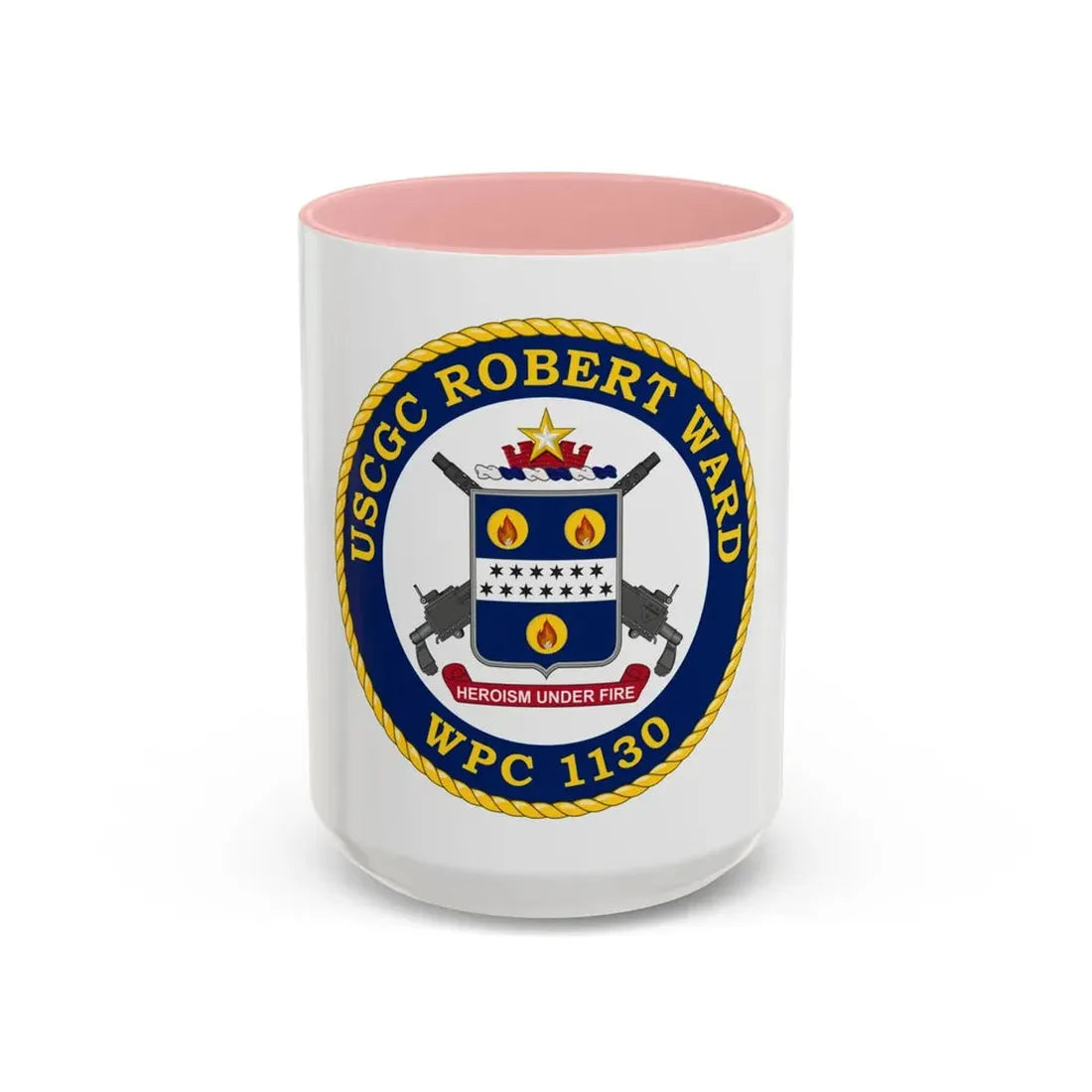 USCGC Robert Ward WPC 1130 (U.S. Coast Guard) Accent Coffee Mug 15oz Pink - Go Mug Yourself