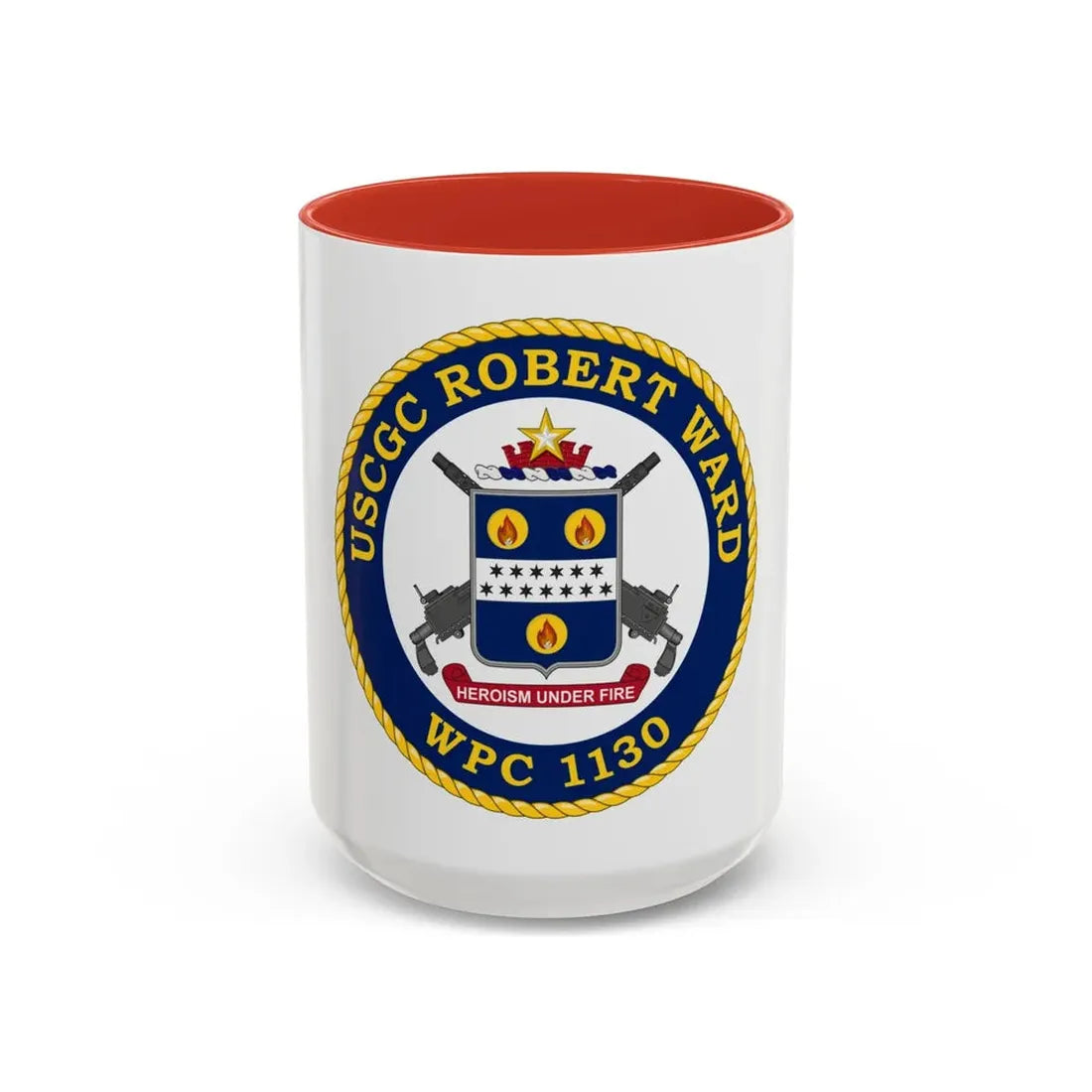 USCGC Robert Ward WPC 1130 (U.S. Coast Guard) Accent Coffee Mug 15oz Red - Go Mug Yourself