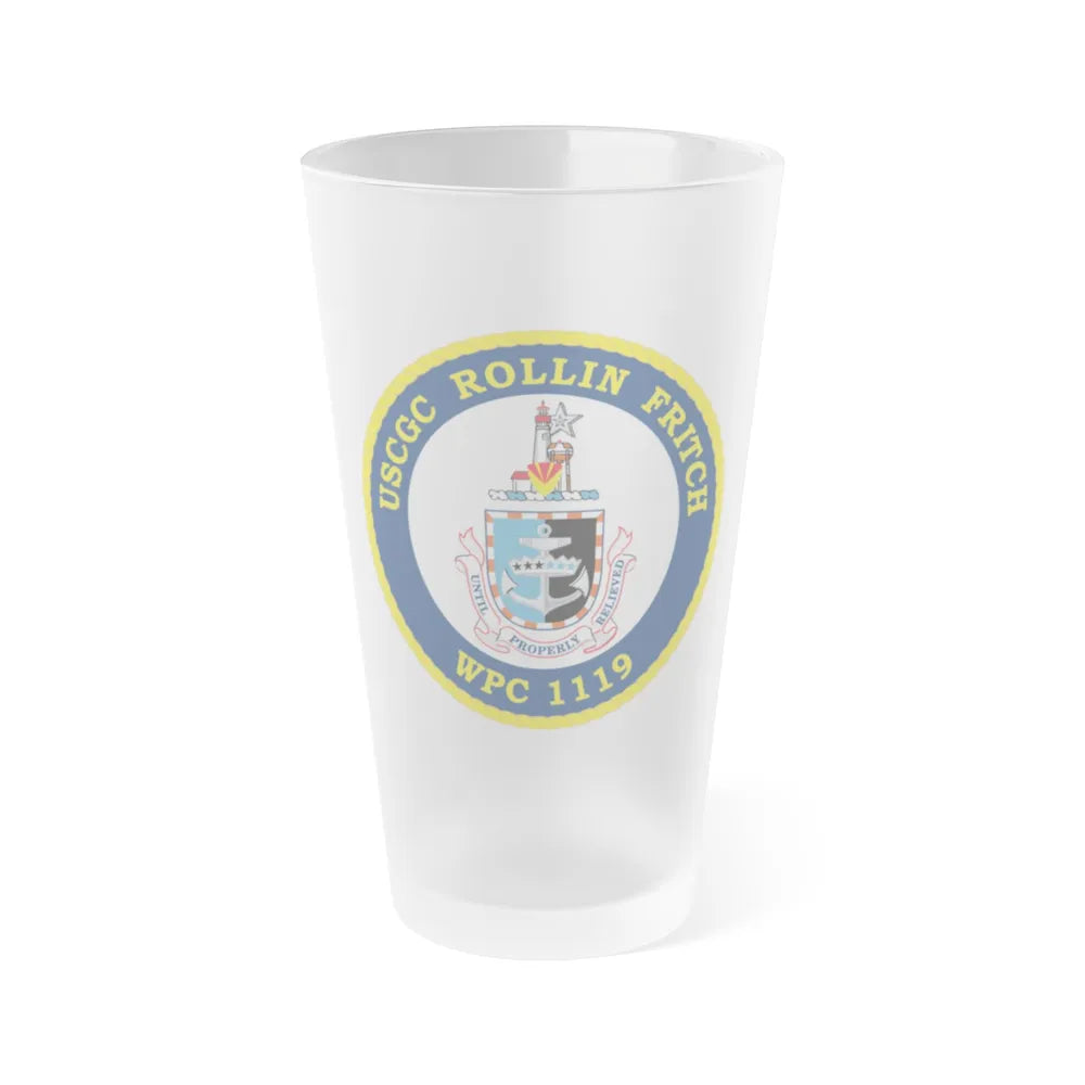 USCGC Rollin Fritch WPC 1119 (U.S. Coast Guard) Frosted Pint Glass 16oz-Go Mug Yourself