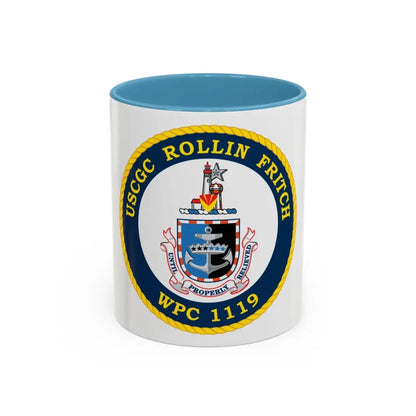 USCGC Rollin Fritch WPC 1119 (U.S. Coast Guard) Accent Coffee Mug 11oz Light Blue - Go Mug Yourself